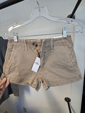 American Eagle Outfitters Tan High-Rise Cotton Shorts
